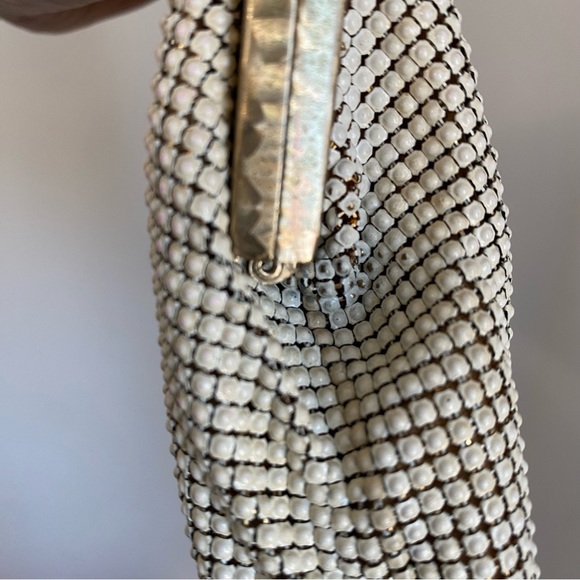 Whiting and Davis Metal Mesh Kiss Lock Bag in Ivory - Picture 11 of 14